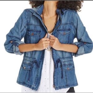 American Rag - Hooded Denim Jacket - Drawstring Waist - XL